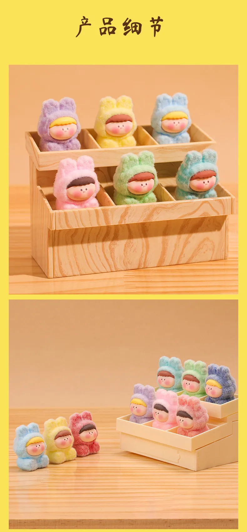 Mini Cute Flocking Lilisi Plush Toy Key Chain Table Decoration Small Gift Resin Artware Cartoon Style Christmas Valentine's Day Gift display picture 2