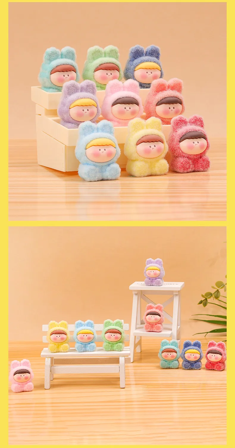 Mini Cute Flocking Lilisi Plush Toy Key Chain Table Decoration Small Gift Resin Artware Cartoon Style Christmas Valentine's Day Gift display picture 3