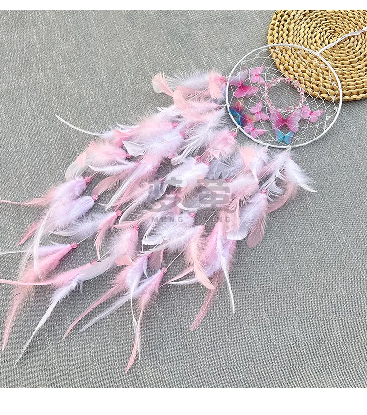 Dreamcatcher Wind Chimes Girl's Room Decoration Birthday Gift Fairy Tale Atmosphere Emotion Handmade Hoop Feather Simple Style display picture 1