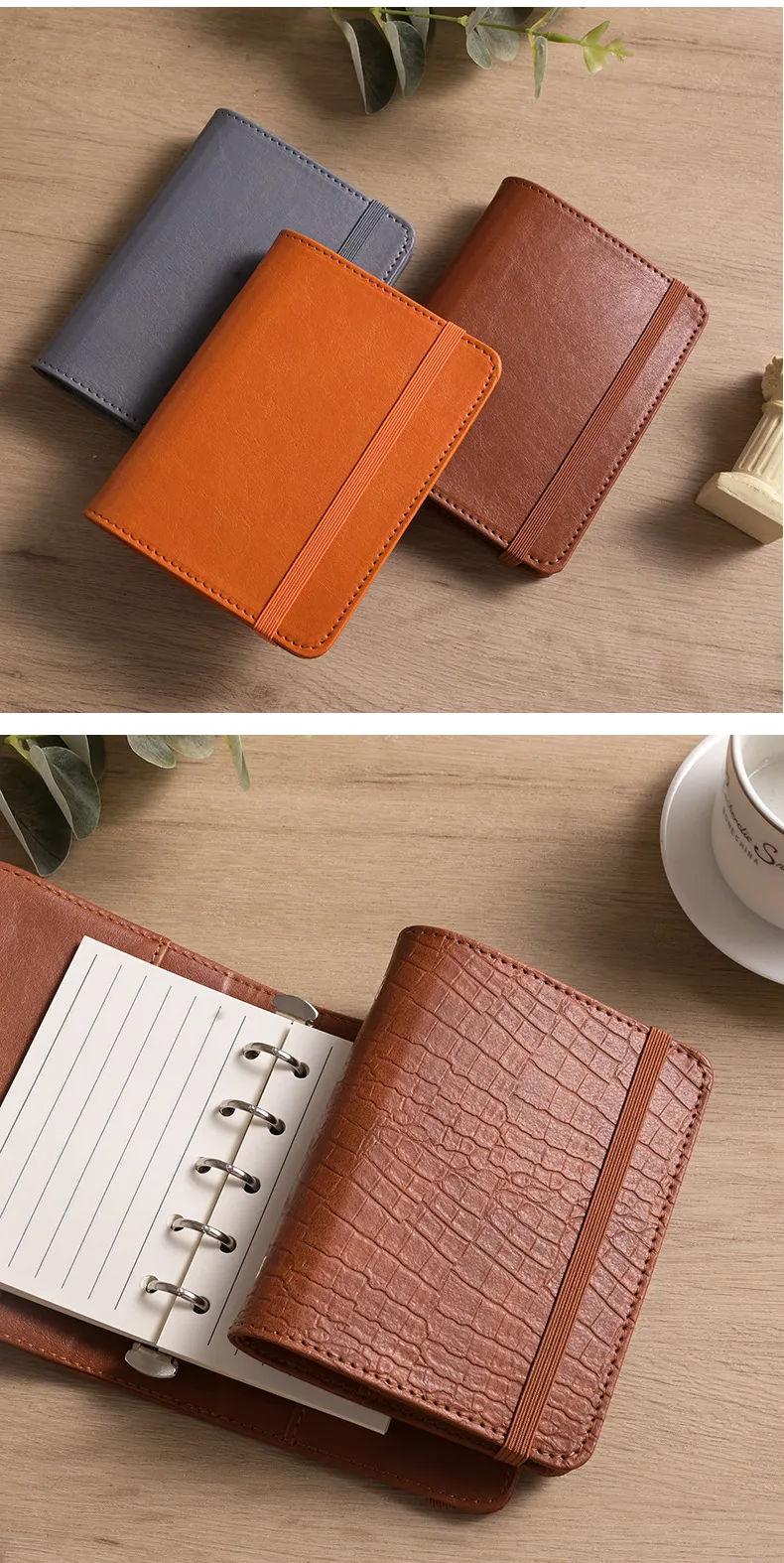 Portable Mini Leather A8 Refillable Notebook With Replaceable Inner Pages M5 Travel Diary Book Pocket Size Portable Notebook display picture 5