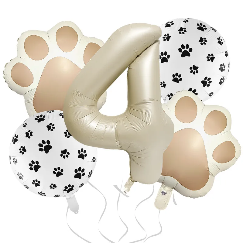 32-Inch Number Shaped Aluminum Foil Balloon Pet Animal Theme Paw Balloon Set Birthday Party Photography Props Celebration display picture 10
