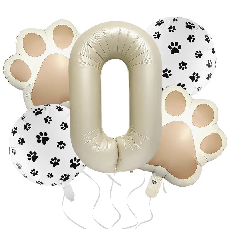 32-Inch Number Shaped Aluminum Foil Balloon Pet Animal Theme Paw Balloon Set Birthday Party Photography Props Celebration display picture 6
