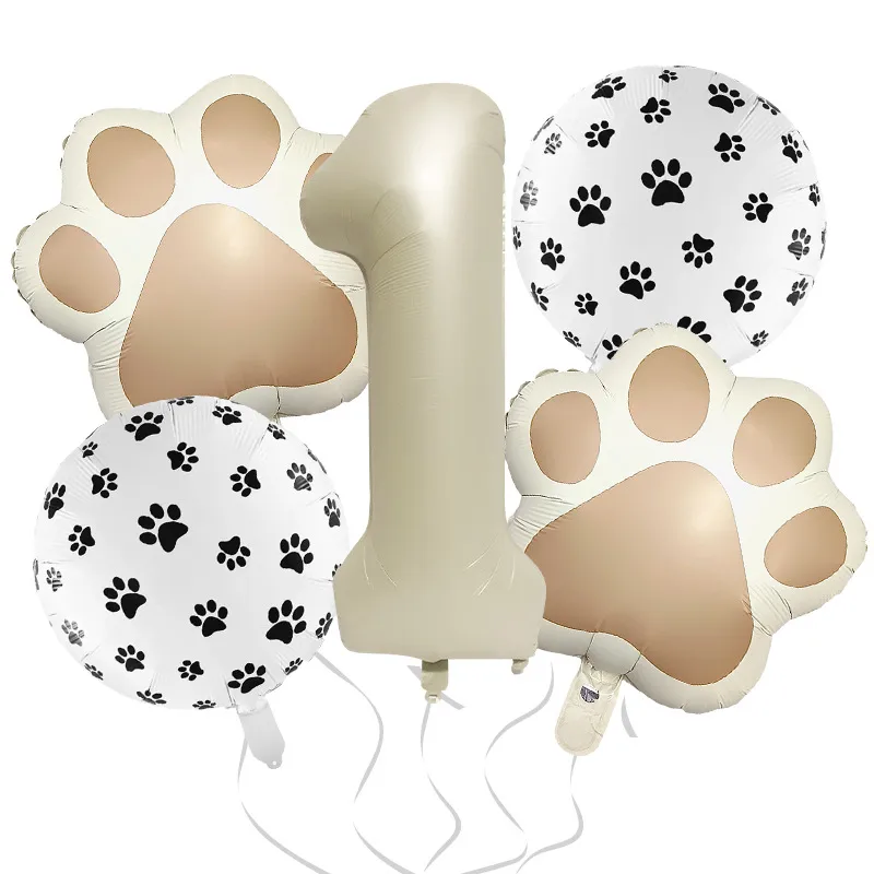 32-Inch Number Shaped Aluminum Foil Balloon Pet Animal Theme Paw Balloon Set Birthday Party Photography Props Celebration display picture 7