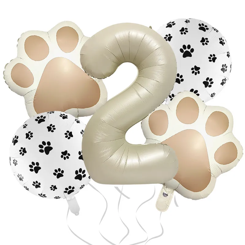 32-Inch Number Shaped Aluminum Foil Balloon Pet Animal Theme Paw Balloon Set Birthday Party Photography Props Celebration display picture 8