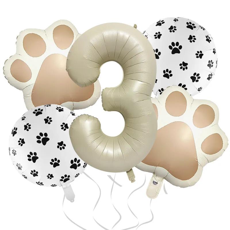 32-Inch Number Shaped Aluminum Foil Balloon Pet Animal Theme Paw Balloon Set Birthday Party Photography Props Celebration display picture 9