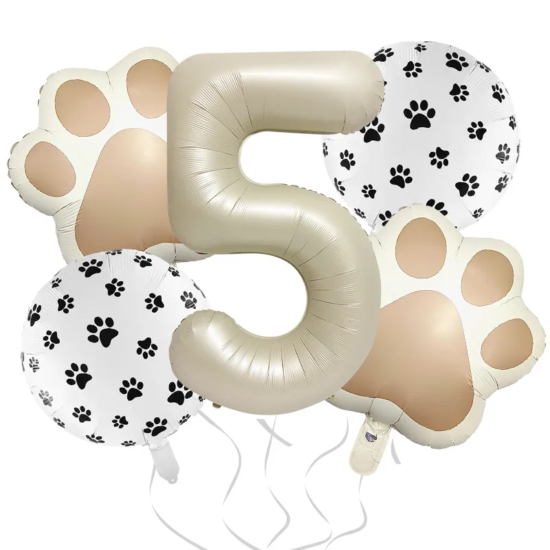 32-Inch Number Shaped Aluminum Foil Balloon Pet Animal Theme Paw Balloon Set Birthday Party Photography Props Celebration display picture 11