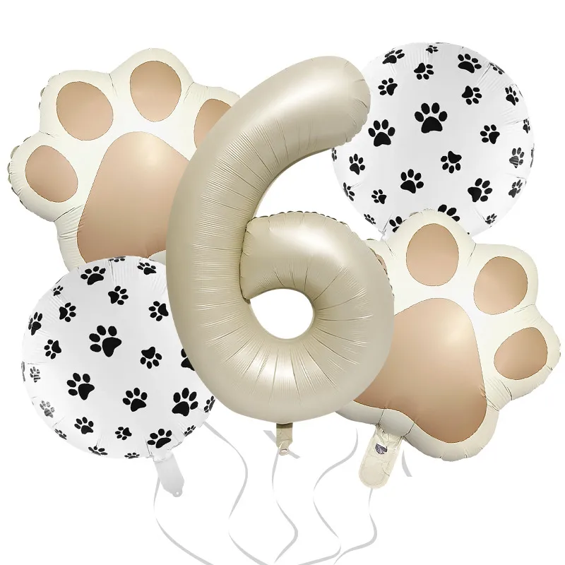 32-Inch Number Shaped Aluminum Foil Balloon Pet Animal Theme Paw Balloon Set Birthday Party Photography Props Celebration display picture 12