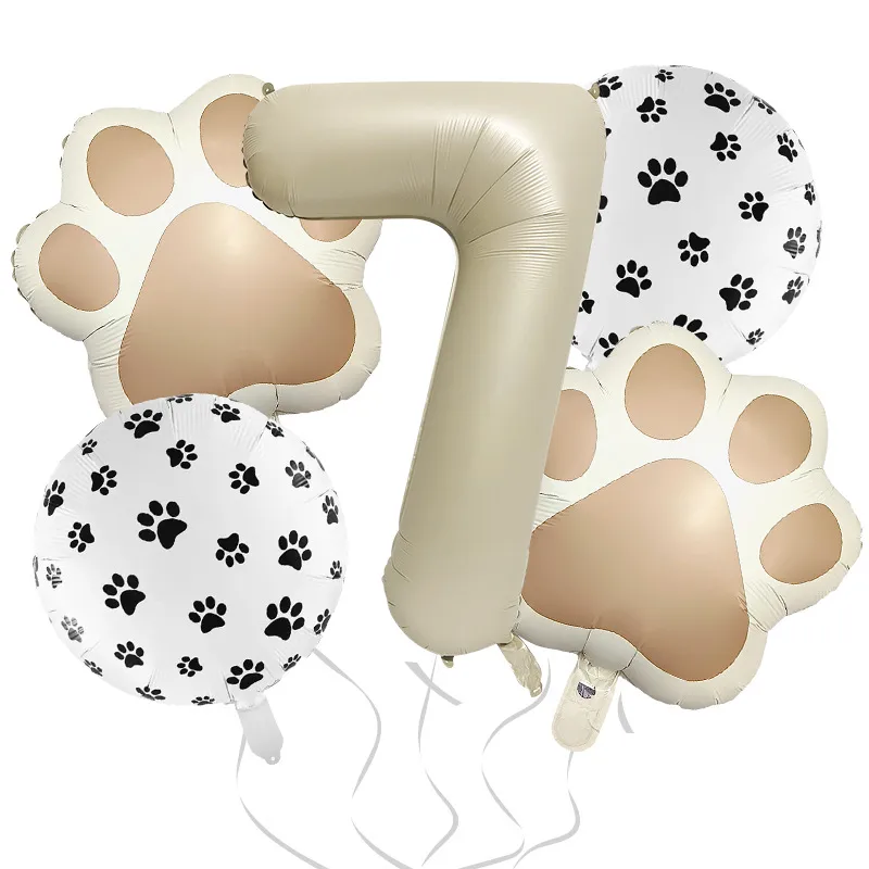 32-Inch Number Shaped Aluminum Foil Balloon Pet Animal Theme Paw Balloon Set Birthday Party Photography Props Celebration display picture 13