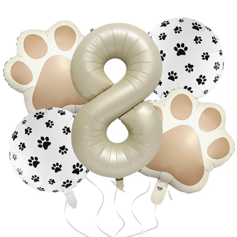 32-Inch Number Shaped Aluminum Foil Balloon Pet Animal Theme Paw Balloon Set Birthday Party Photography Props Celebration display picture 14
