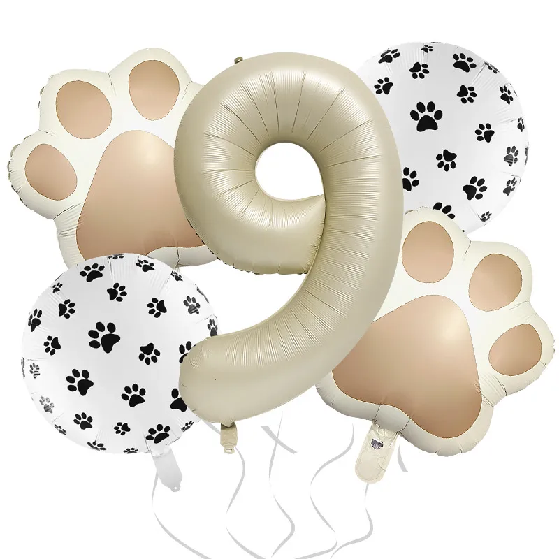 32-Inch Number Shaped Aluminum Foil Balloon Pet Animal Theme Paw Balloon Set Birthday Party Photography Props Celebration display picture 15