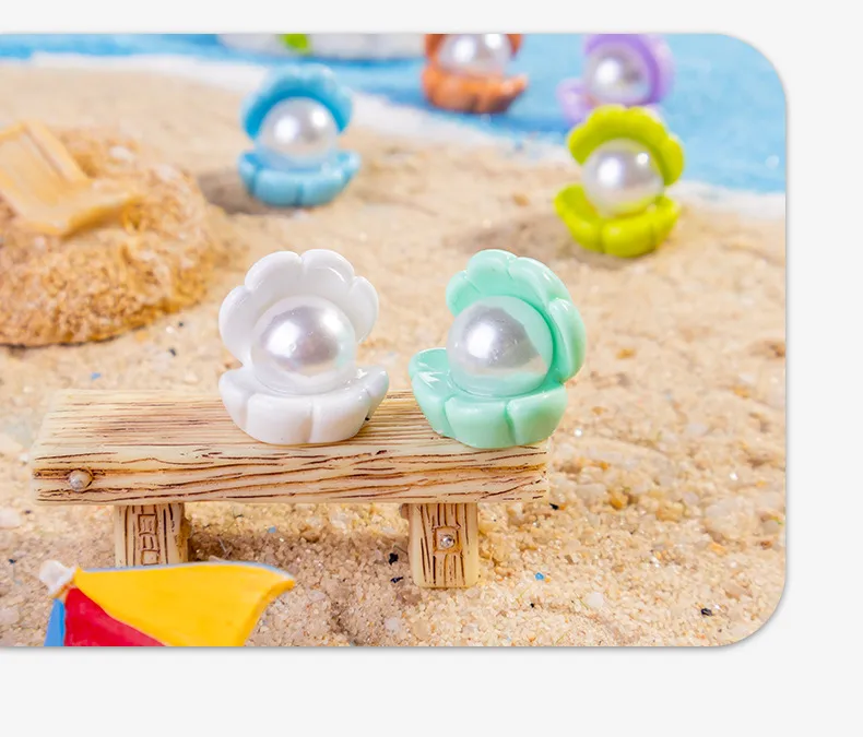Cartoon Resin Pearl Shell Ornament Accessories DIY Cream Color Shoe Buckle Pendant Mobile Phone Charm Decoration display picture 2