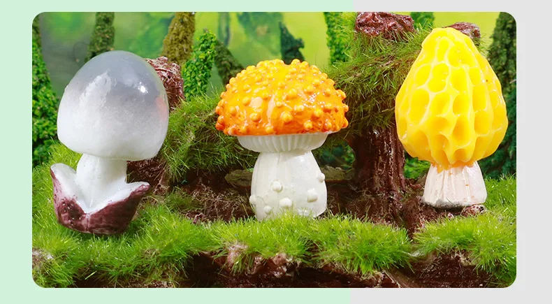 Colorful Mushroom Hard Resin Garden Landscape Decorations DIY Craft Plastic Bonsai Decoration Accessories Creative Gift display picture 3