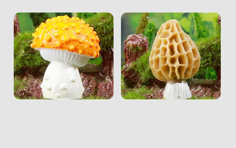 Colorful Mushroom Hard Resin Garden Landscape Decorations DIY Craft Plastic Bonsai Decoration Accessories Creative Gift display picture 4