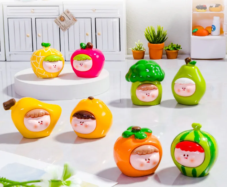 3D Resin Fruit Doll Accessories Large Cream Color Gel Micro Landscape Dollhouse Blind Box Collection Toys display picture 1