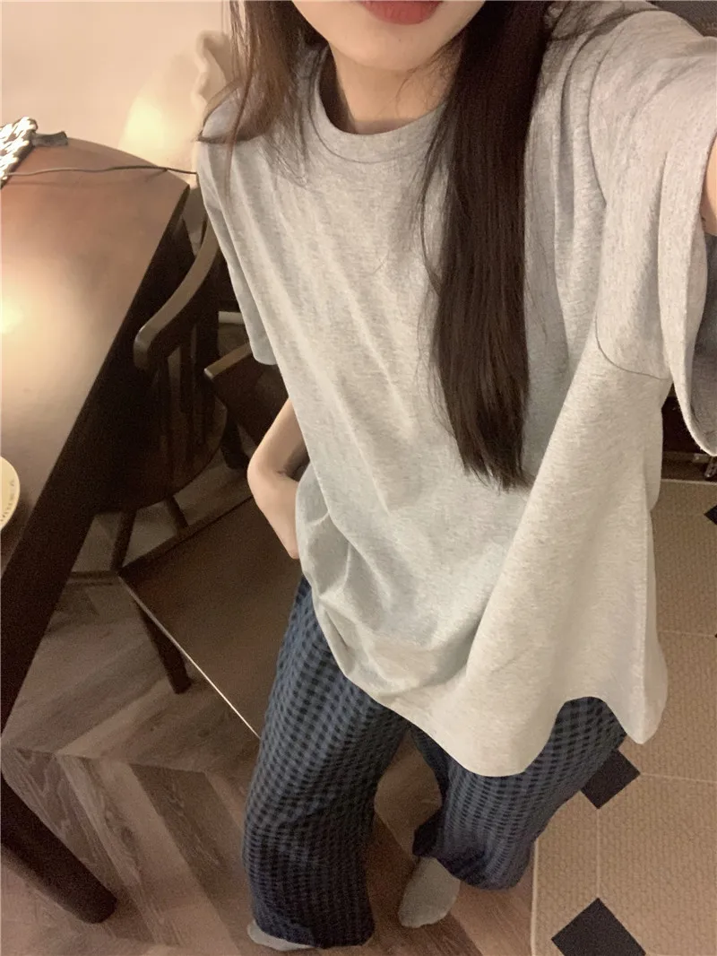Fashion Style Women's Summer Pajamas Short-Sleeved Casual Plaid Pants Home Wear Two-Piece Set Breathable Comfortable Trueran Blend display picture 10