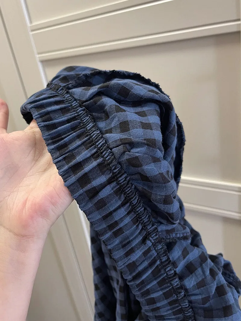 Fashion Style Women's Summer Pajamas Short-Sleeved Casual Plaid Pants Home Wear Two-Piece Set Breathable Comfortable Trueran Blend display picture 15