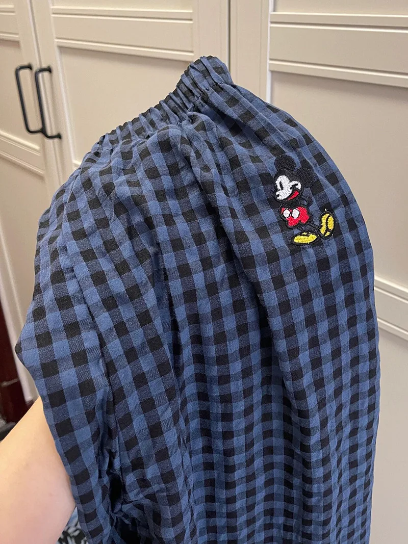 Fashion Style Women's Summer Pajamas Short-Sleeved Casual Plaid Pants Home Wear Two-Piece Set Breathable Comfortable Trueran Blend display picture 16
