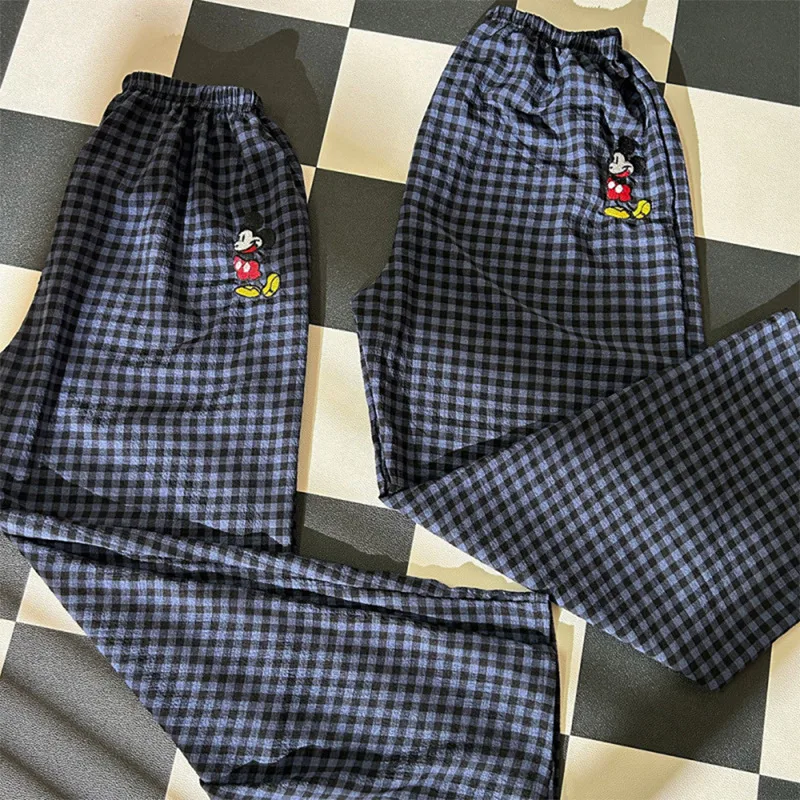 Fashion Style Women's Summer Pajamas Short-Sleeved Casual Plaid Pants Home Wear Two-Piece Set Breathable Comfortable Trueran Blend display picture 17