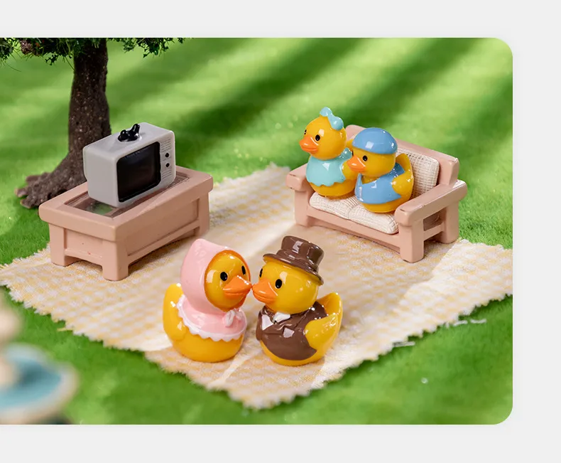 Creative Cartoon Resin DIY Craft Accessories Table Decorations Small Yellow Duck Micro Landscape Decoration Car Decoration display picture 2