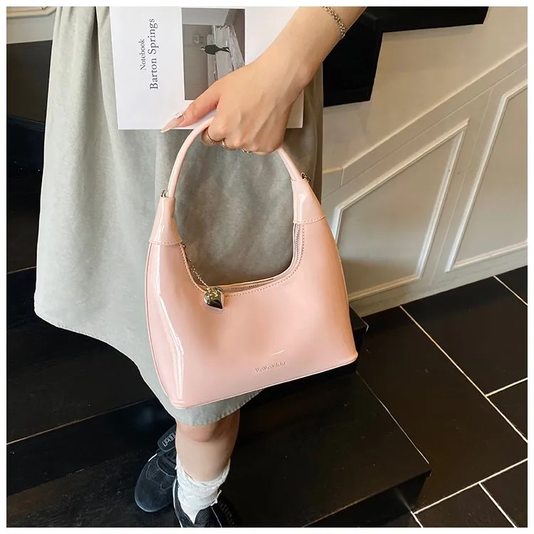 Casual Fashion Underarm Bag Single Shoulder Bag Dumpling Shape Pure Color Artificial Leather Street Style High Street For Women display picture 6