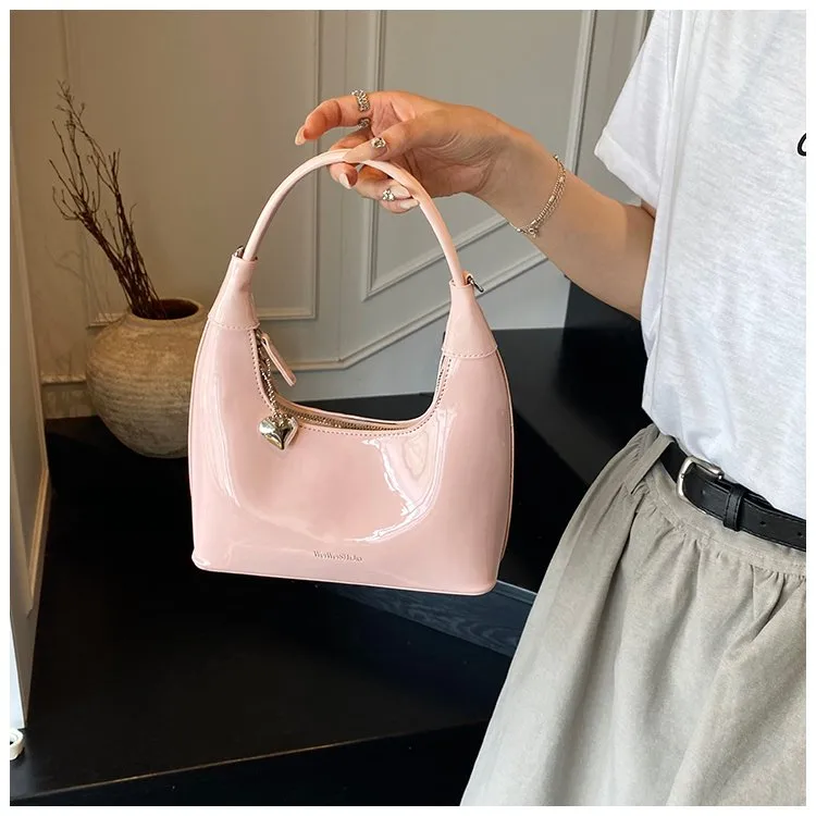 Casual Fashion Underarm Bag Single Shoulder Bag Dumpling Shape Pure Color Artificial Leather Street Style High Street For Women display picture 4