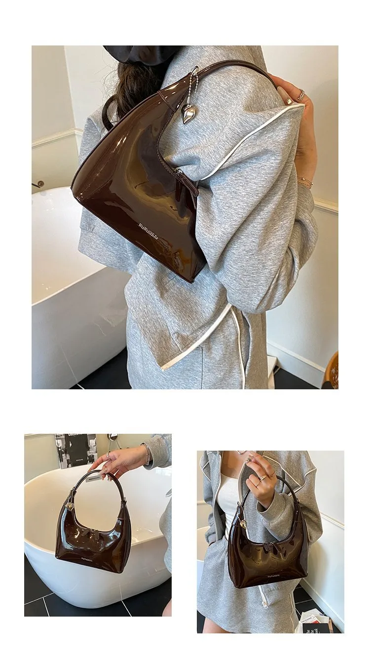 Casual Fashion Underarm Bag Single Shoulder Bag Dumpling Shape Pure Color Artificial Leather Street Style High Street For Women display picture 17