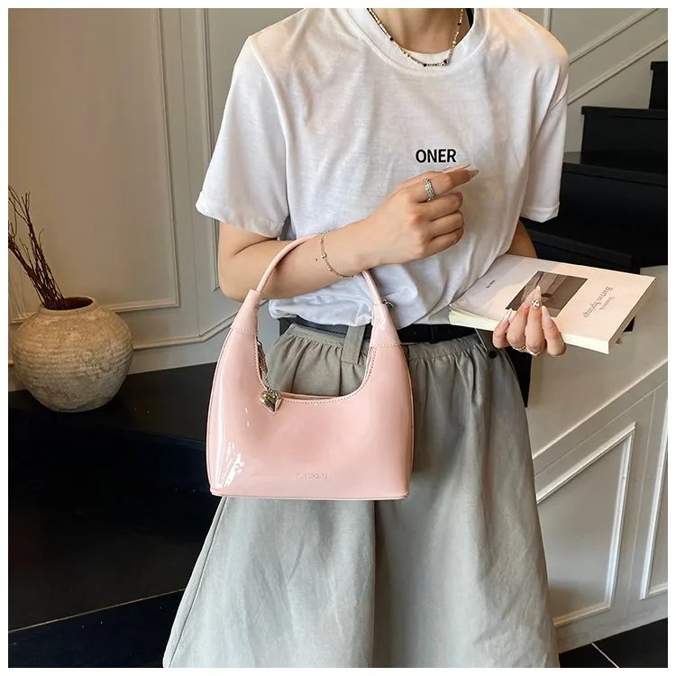 Casual Fashion Underarm Bag Single Shoulder Bag Dumpling Shape Pure Color Artificial Leather Street Style High Street For Women display picture 7
