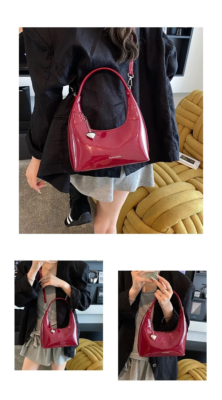 Casual Fashion Underarm Bag Single Shoulder Bag Dumpling Shape Pure Color Artificial Leather Street Style High Street For Women display picture 19