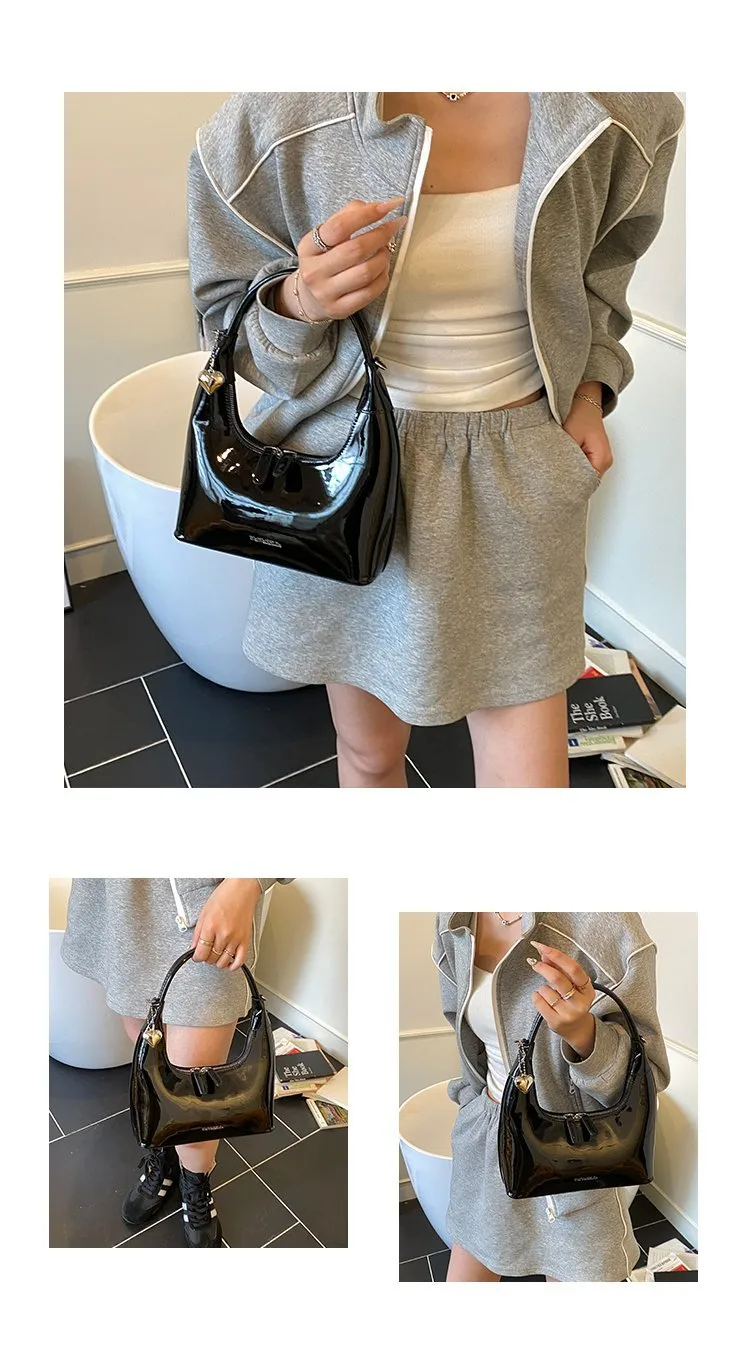 Casual Fashion Underarm Bag Single Shoulder Bag Dumpling Shape Pure Color Artificial Leather Street Style High Street For Women display picture 18