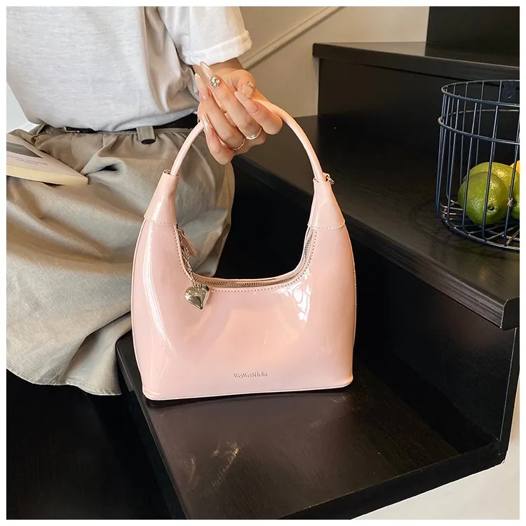 Casual Fashion Underarm Bag Single Shoulder Bag Dumpling Shape Pure Color Artificial Leather Street Style High Street For Women display picture 11