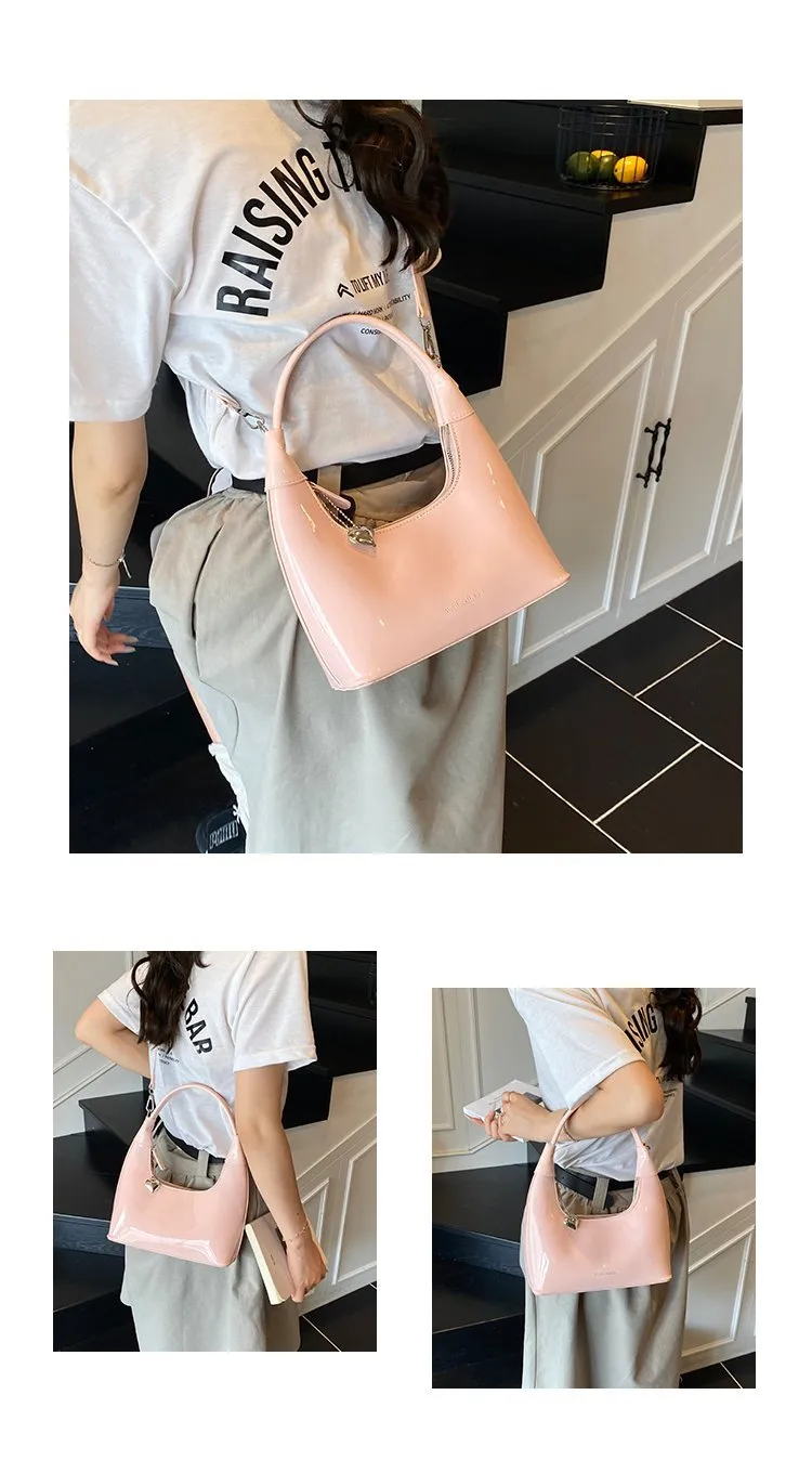 Casual Fashion Underarm Bag Single Shoulder Bag Dumpling Shape Pure Color Artificial Leather Street Style High Street For Women display picture 16