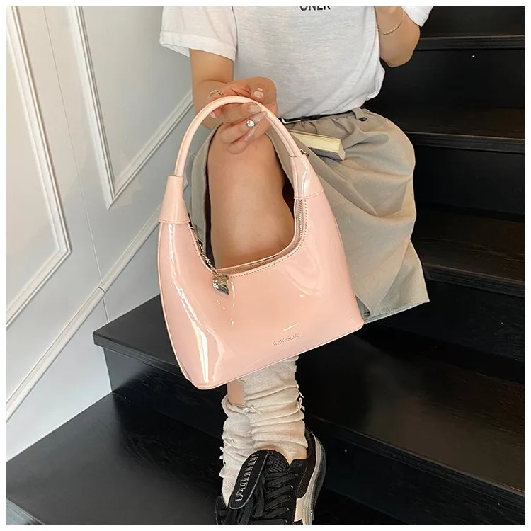 Casual Fashion Underarm Bag Single Shoulder Bag Dumpling Shape Pure Color Artificial Leather Street Style High Street For Women display picture 10