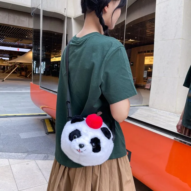 Cartoon Animal Single Shoulder Bag Children's Plush Round Shape Casual Holiday Zipper Closure Crossbody Bag All Seasons Cute Style display picture 10