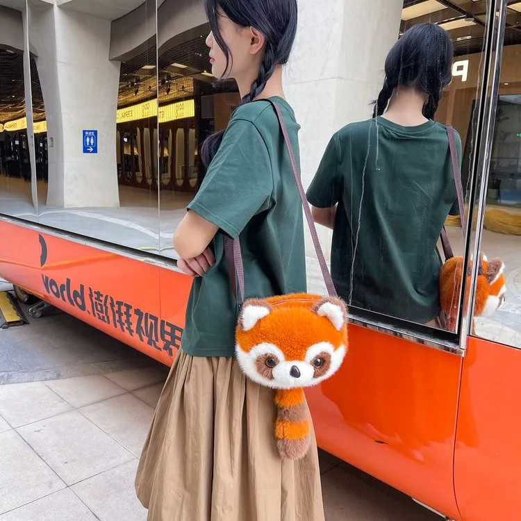 Cartoon Animal Single Shoulder Bag Children's Plush Round Shape Casual Holiday Zipper Closure Crossbody Bag All Seasons Cute Style display picture 12