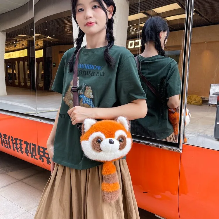 Cartoon Animal Single Shoulder Bag Children's Plush Round Shape Casual Holiday Zipper Closure Crossbody Bag All Seasons Cute Style display picture 21
