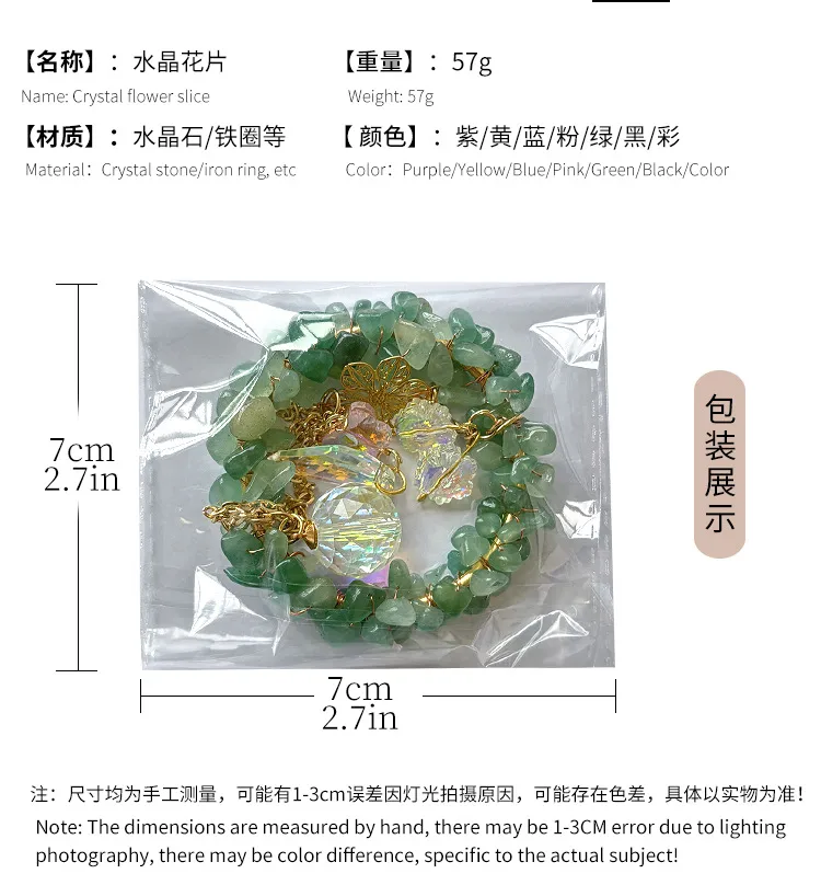 Luxury Automobile Hanging Ornament Crystal Rearview Mirror Decoration Natural Stone On Behalf Of The Consignor Live Vehicle Interior Design Accessories display picture 3