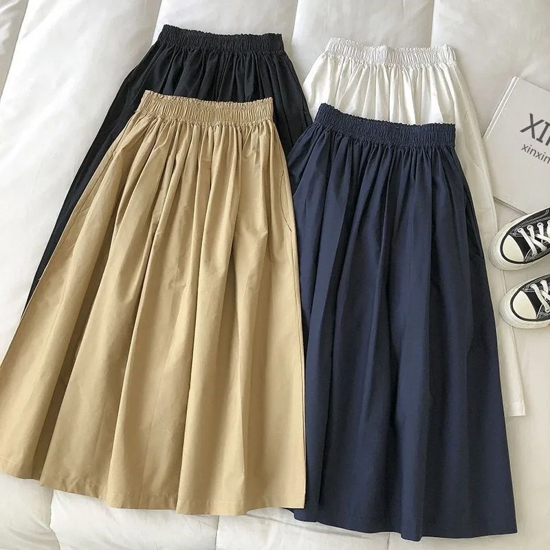 Women's Slim-Fit High Waist A- Line Skirt New Style Summer Slimming Umbrella-Shaped Casual Polyester Fabric Skirt display picture 5