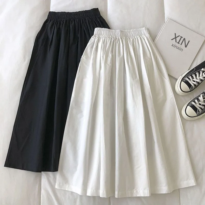 Women's Slim-Fit High Waist A- Line Skirt New Style Summer Slimming Umbrella-Shaped Casual Polyester Fabric Skirt display picture 6