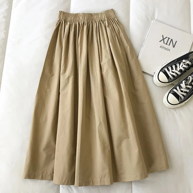Women's Slim-Fit High Waist A- Line Skirt New Style Summer Slimming Umbrella-Shaped Casual Polyester Fabric Skirt display picture 7