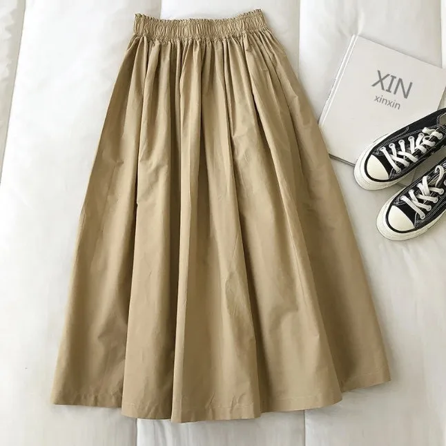 Women's Slim-Fit High Waist A- Line Skirt New Style Summer Slimming Umbrella-Shaped Casual Polyester Fabric Skirt display picture 1