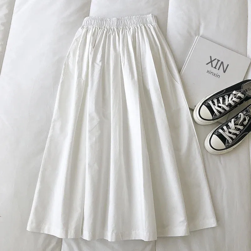 Women's Slim-Fit High Waist A- Line Skirt New Style Summer Slimming Umbrella-Shaped Casual Polyester Fabric Skirt display picture 3