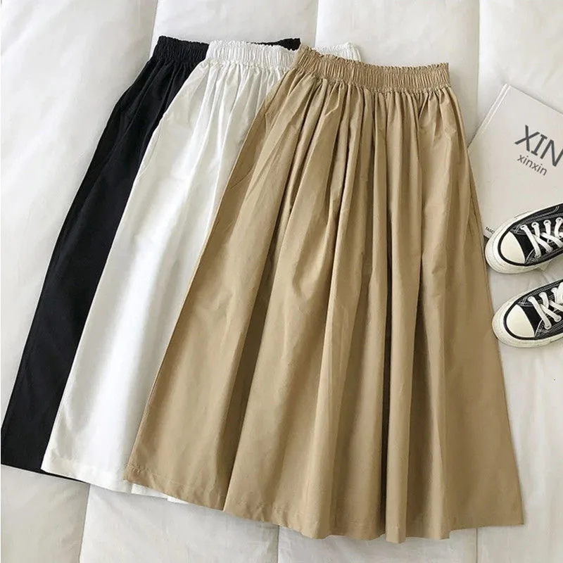 Women's Slim-Fit High Waist A- Line Skirt New Style Summer Slimming Umbrella-Shaped Casual Polyester Fabric Skirt display picture 9