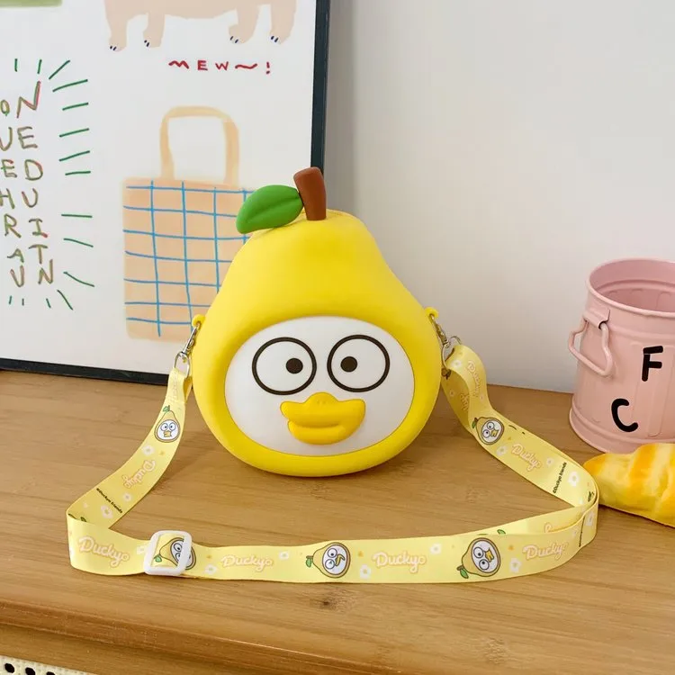 Children's Cartoon Fruit Crossbody Bag Silicone Shoulder Bag Zipper Closure Leisure Holiday Cute Style All Seasons Universal display picture 3