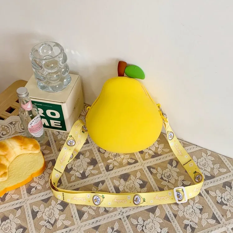 Children's Cartoon Fruit Crossbody Bag Silicone Shoulder Bag Zipper Closure Leisure Holiday Cute Style All Seasons Universal display picture 6