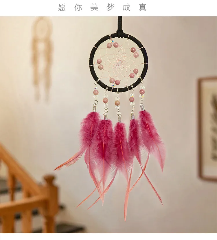 New Car Ornaments High Sense Car Interior Rearview Mirror Pendant Car Decoration Accessories Iron Hoop Feather display picture 5