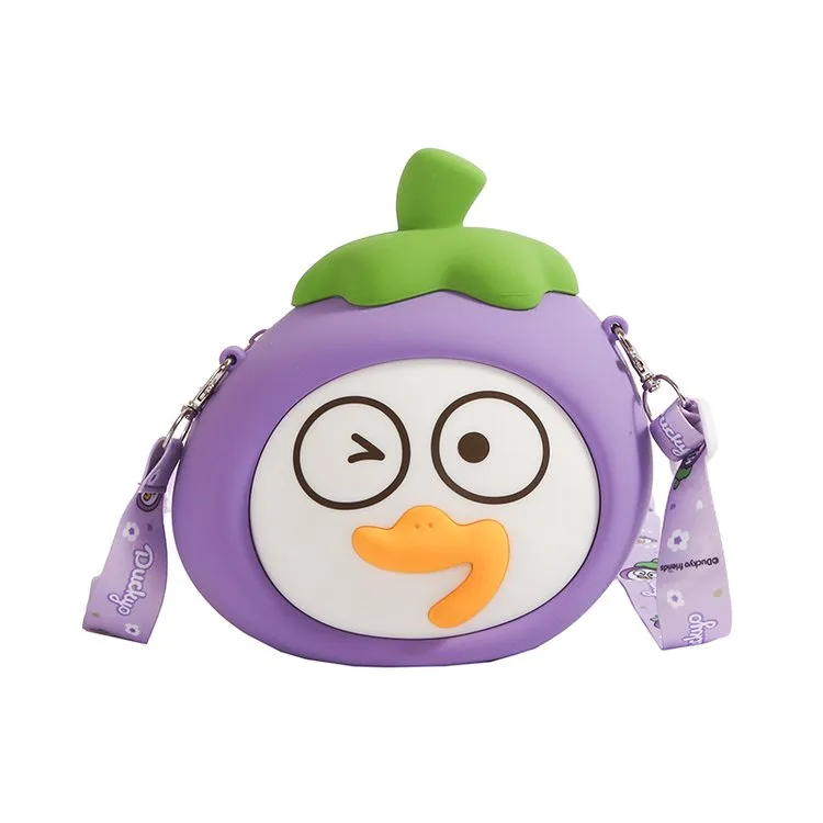 Children's Cartoon Fruit Crossbody Bag Silicone Shoulder Bag Zipper Closure Leisure Holiday Cute Style All Seasons Universal display picture 1