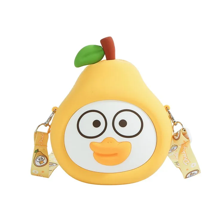 Children's Cartoon Fruit Crossbody Bag Silicone Shoulder Bag Zipper Closure Leisure Holiday Cute Style All Seasons Universal display picture 2