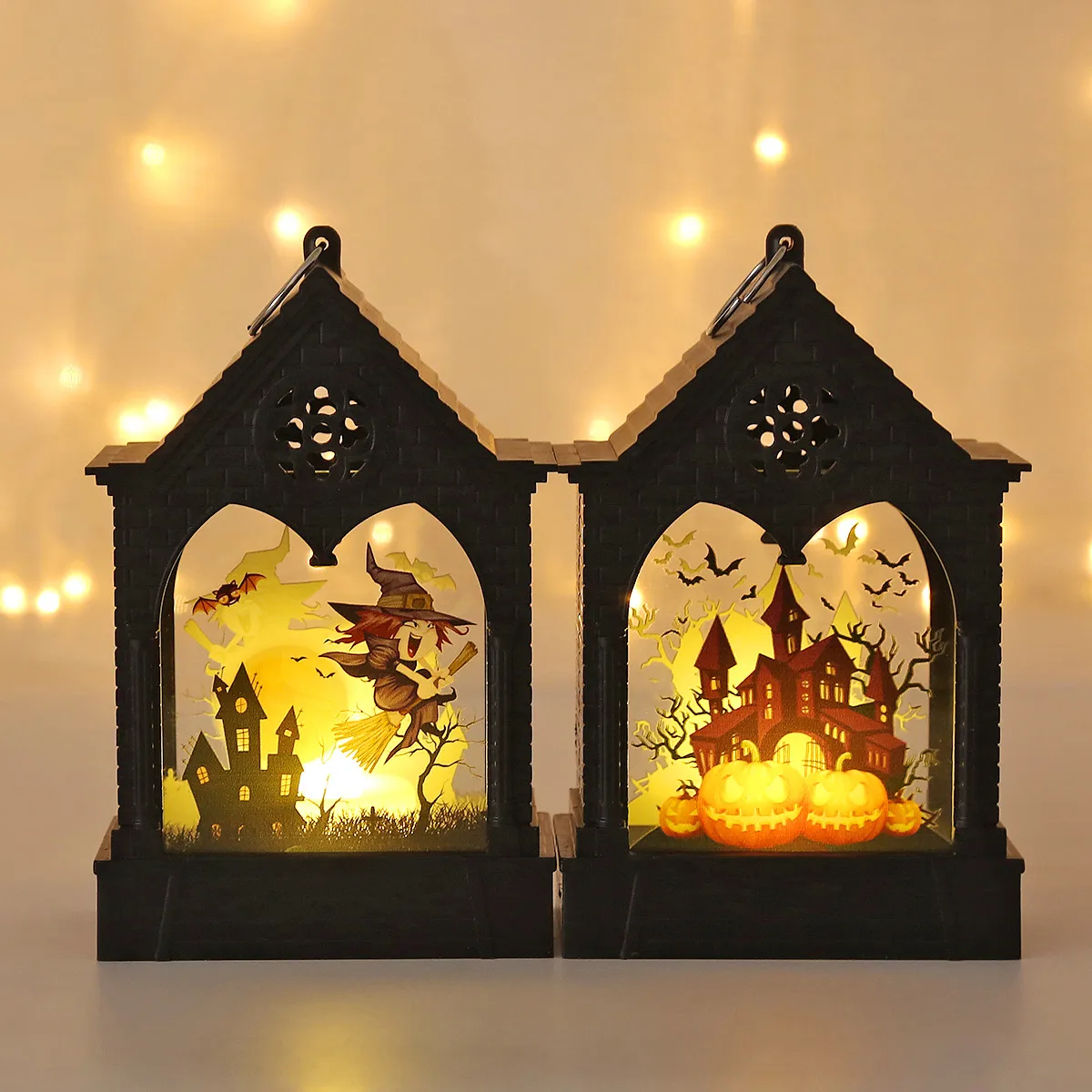 Halloween Decoration LED Lantern Electric Candle Lamp Holiday Atmosphere Decoration Table Decorations Plastic Glass Material display picture 5