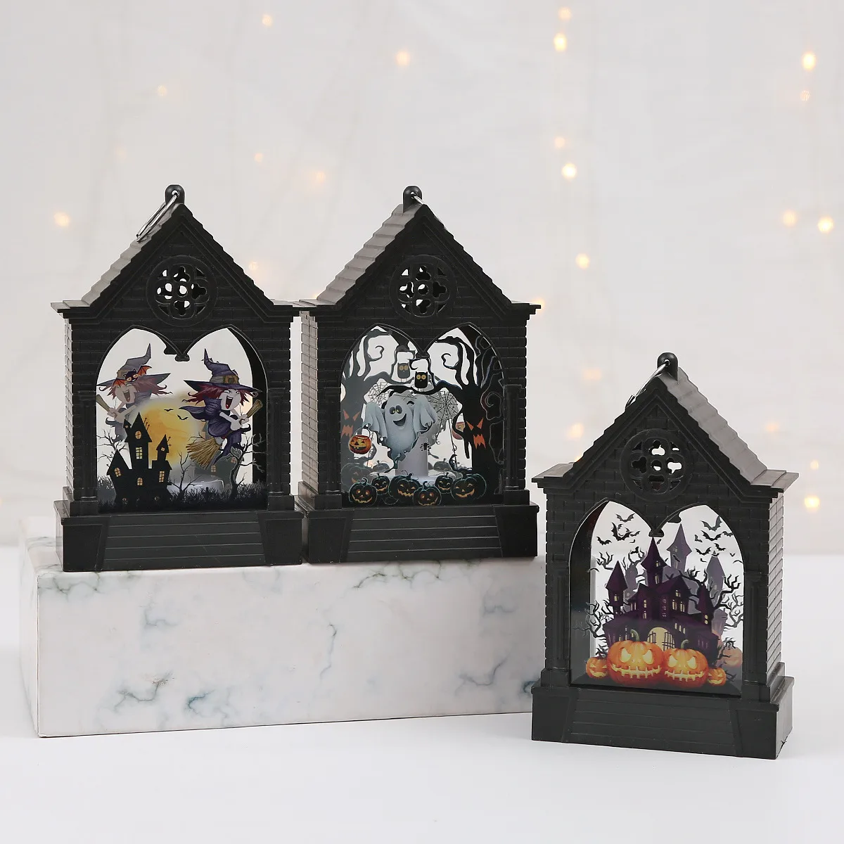 Halloween Decoration LED Lantern Electric Candle Lamp Holiday Atmosphere Decoration Table Decorations Plastic Glass Material display picture 3