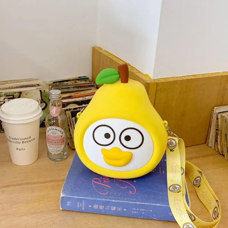 Children's Cartoon Fruit Crossbody Bag Silicone Shoulder Bag Zipper Closure Leisure Holiday Cute Style All Seasons Universal display picture 9